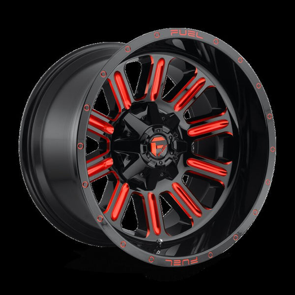 Alloy wheel D621 Hardline Gloss Black RED Tinted Clear Fuel