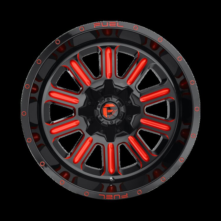 Alloy wheel D621 Hardline Gloss Black RED Tinted Clear Fuel