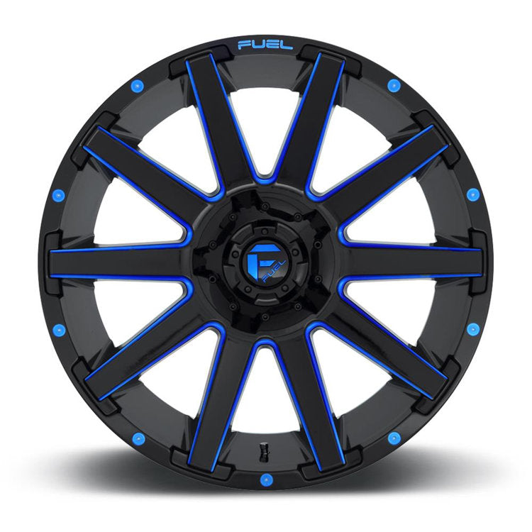 Alloy wheel D644 Contra Gloss Black/Blue Tinted Clear Fuel
