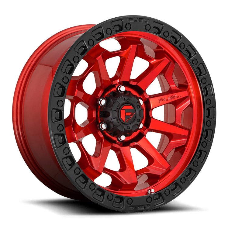 Alloy wheel D695 Covert Candy RED Black Bead Ring Fuel