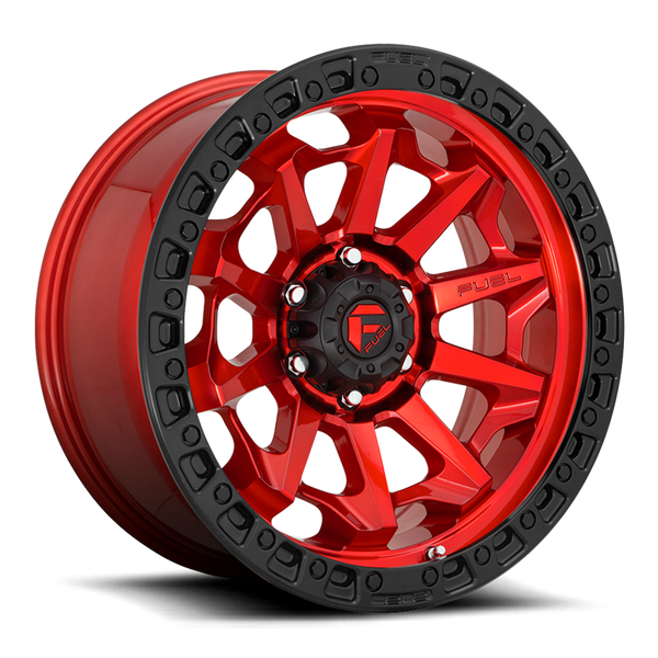 Alloy wheel D695 Covert Candy RED Black Bead Ring Fuel