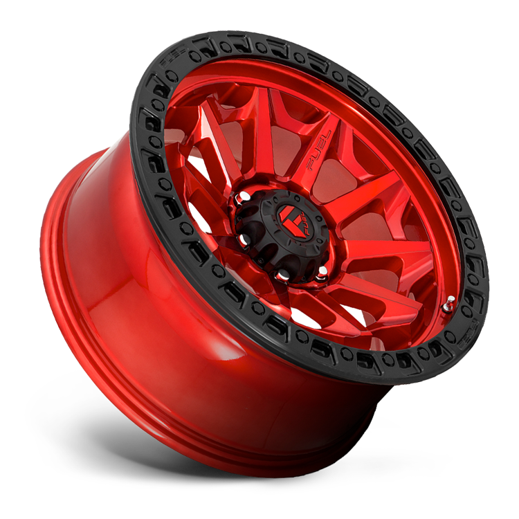 Alloy wheel D695 Covert Candy RED Black Bead Ring Fuel