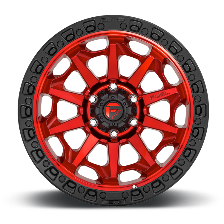 Alloy wheel D695 Covert Candy RED Black Bead Ring Fuel