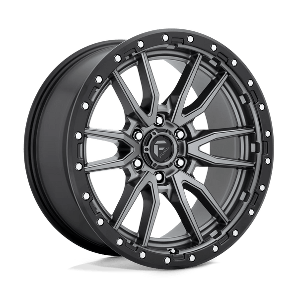 Alloy wheel D680 Rebel Matte GUN Metal Black Bead Ring Fuel
