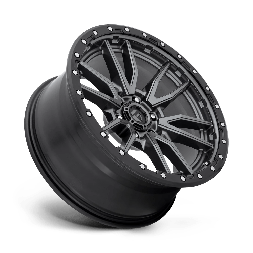 Alloy wheel D680 Rebel Matte GUN Metal Black Bead Ring Fuel