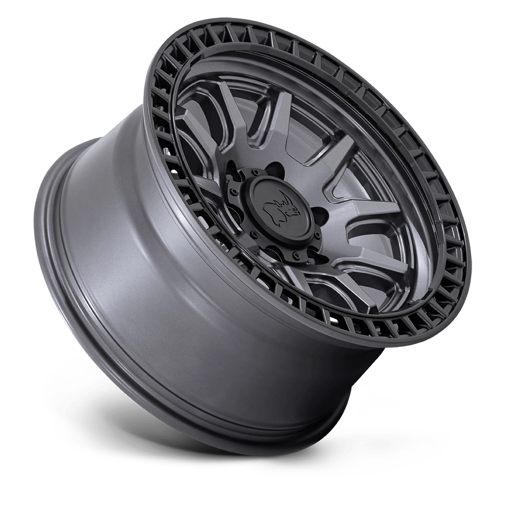 Alloy wheel Matte Gunmetal W/ Matte Black LIP Calico Black Rhino