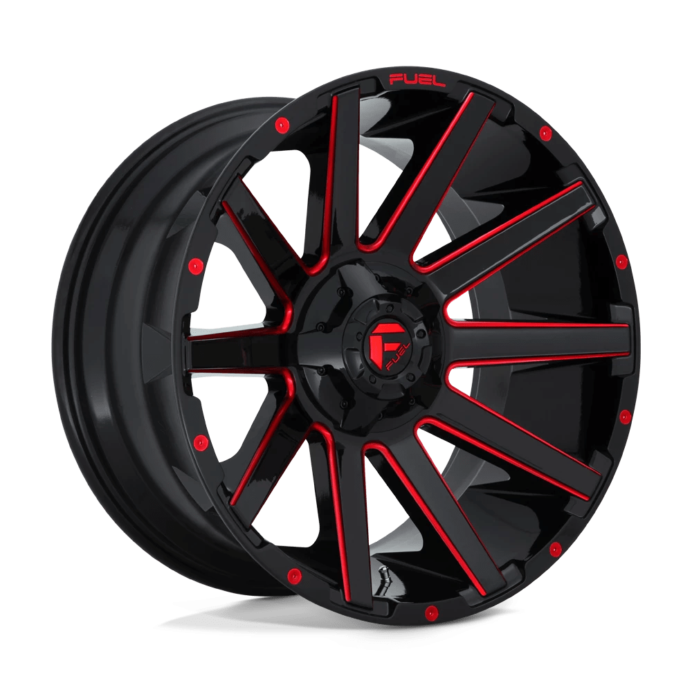 Alloy wheel D643 Contra Gloss Black RED Tinted Clear Fuel