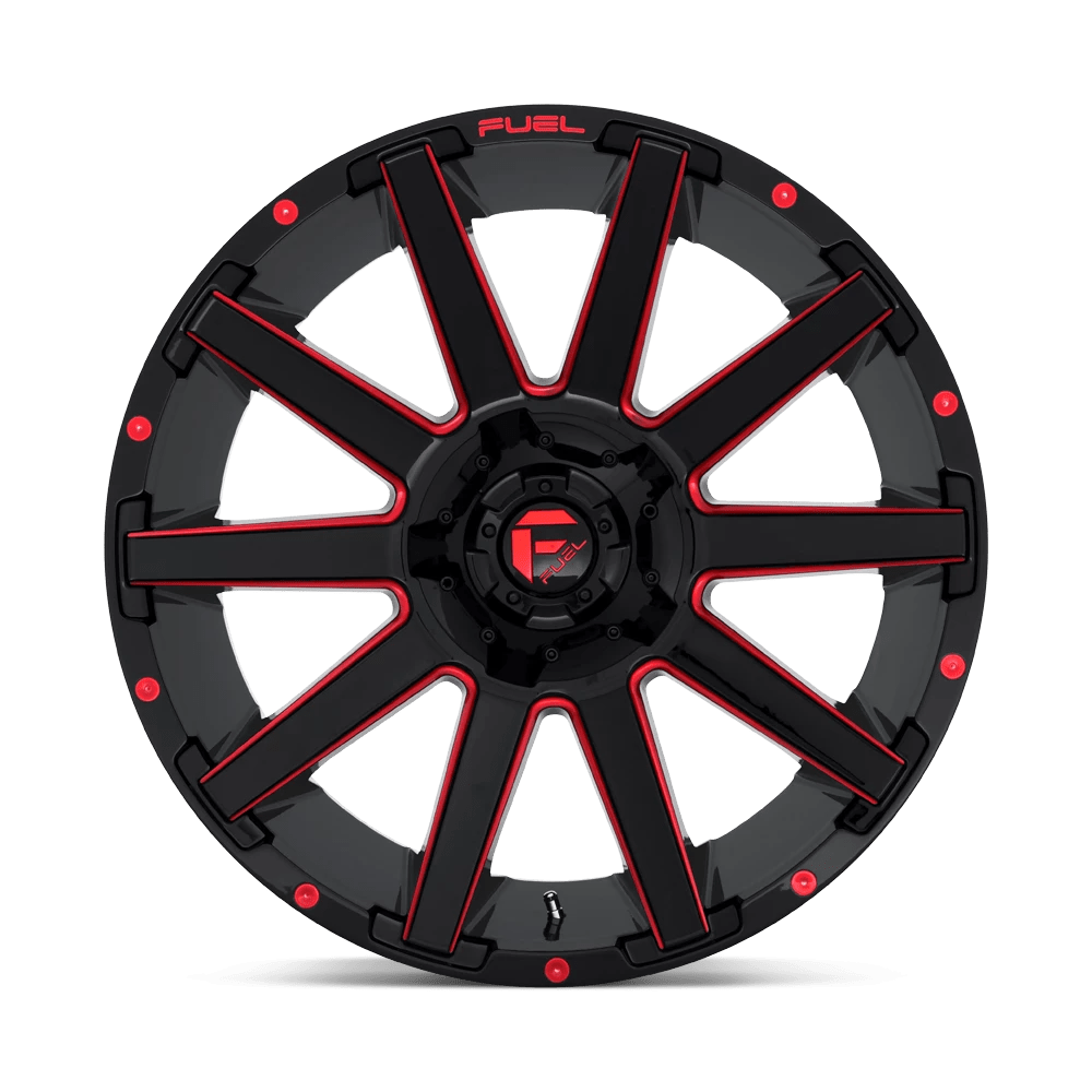 Alloy wheel D643 Contra Gloss Black RED Tinted Clear Fuel