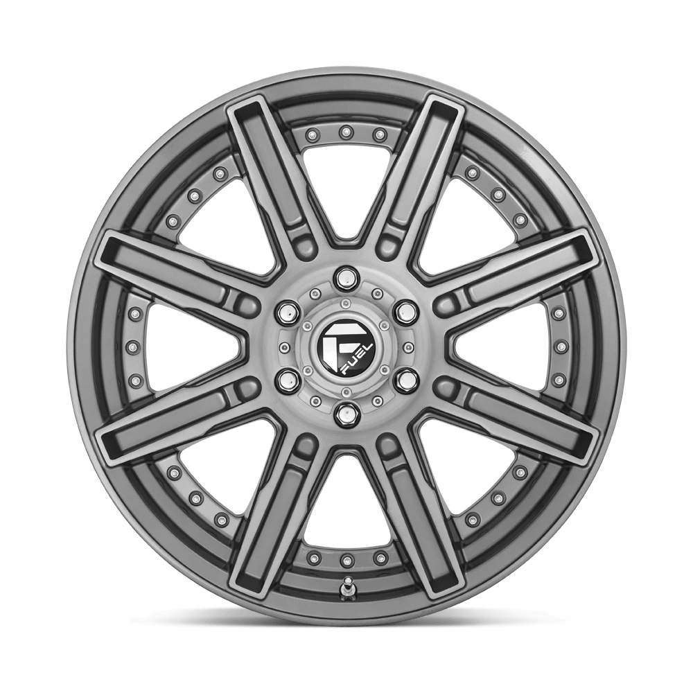 Alloy wheel D710 Rogue Platinum Brushed GUN Metal Tinted Clear Fuel