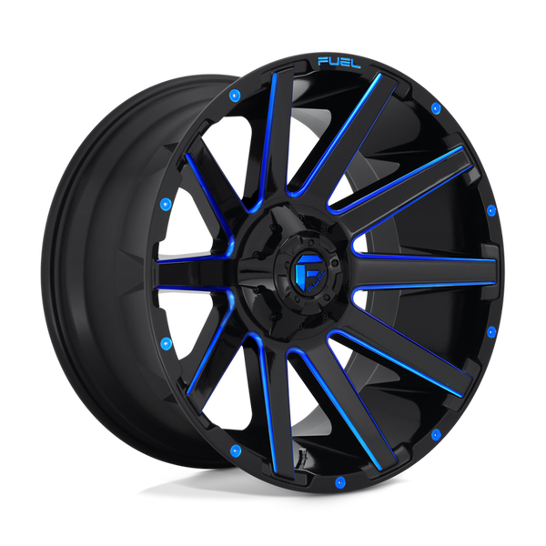 Alloy wheel D644 Contra Gloss Black Blue Tinted Clear Fuel