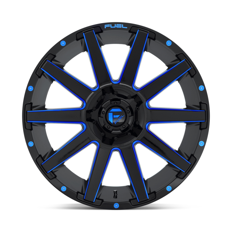 Alloy wheel D644 Contra Gloss Black Blue Tinted Clear Fuel