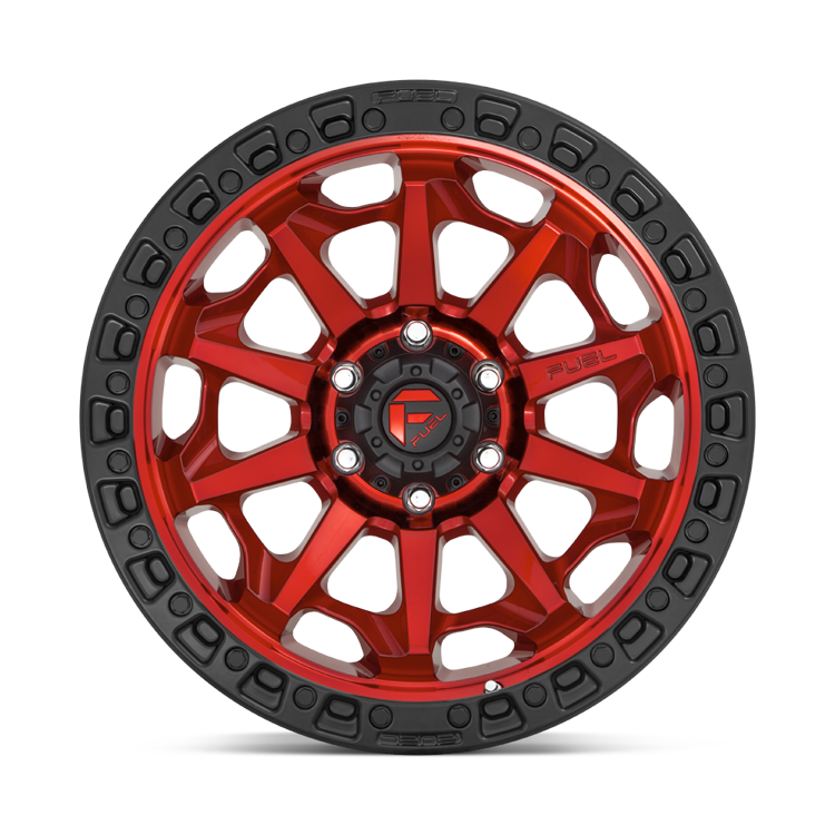 Alloy wheel D695 Covert Candy RED Black Bead Ring Fuel