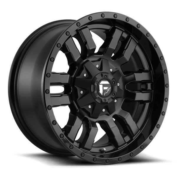 Alloy wheel D596 Sledge Matte Black Gloss Black LIP Fuel