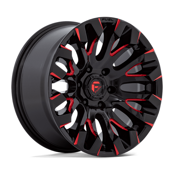 Alloy wheel D829 Quake Gloss Black Milled RED Tint Fuel