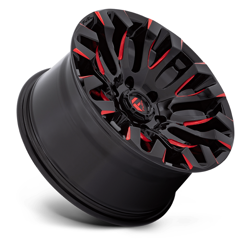 Alloy wheel D829 Quake Gloss Black Milled RED Tint Fuel