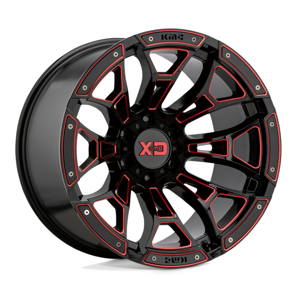 Alloy wheel XD841 Boneyard Gloss Black Milled W/ RED Tint XD Series