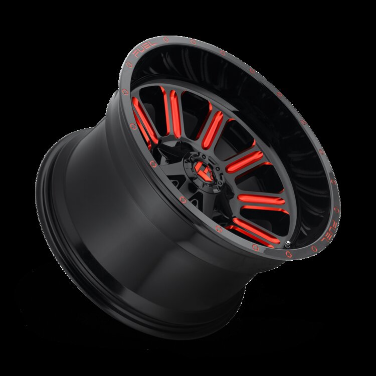 Alloy wheel D621 Hardline Gloss Black RED Tinted Clear Fuel