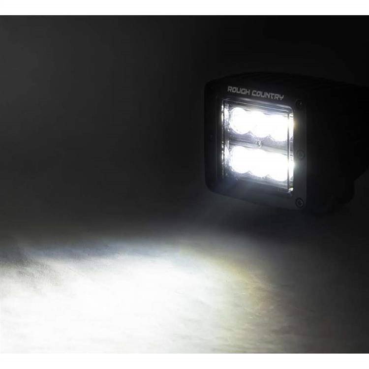 Square Cree LED lights 2" Spot Beam Rough Country Black Series