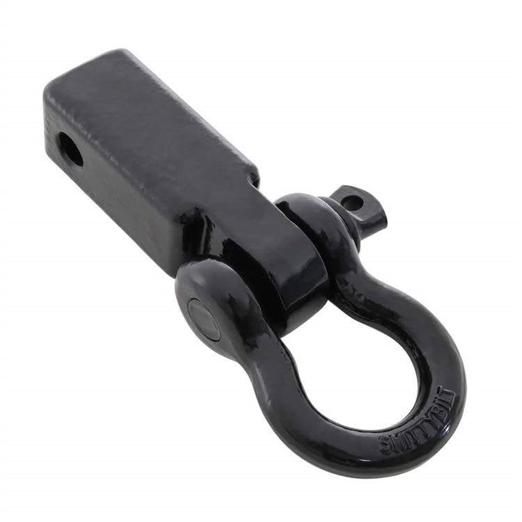 Receiver mounted D-ring shackle steel black Smittybilt