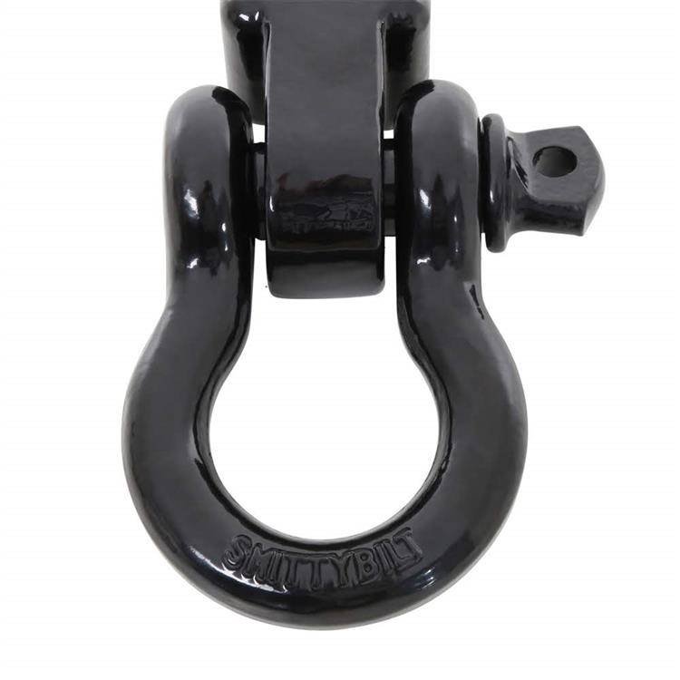 Receiver mounted D-ring shackle steel black Smittybilt