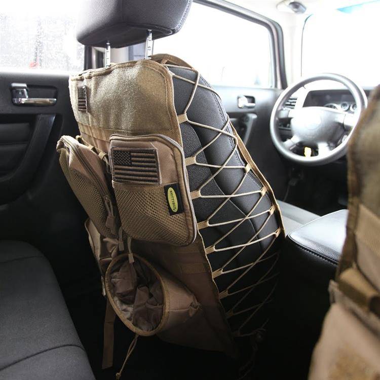 Front seat back covers universal coyote tan Smittybilt G.E.A.R.