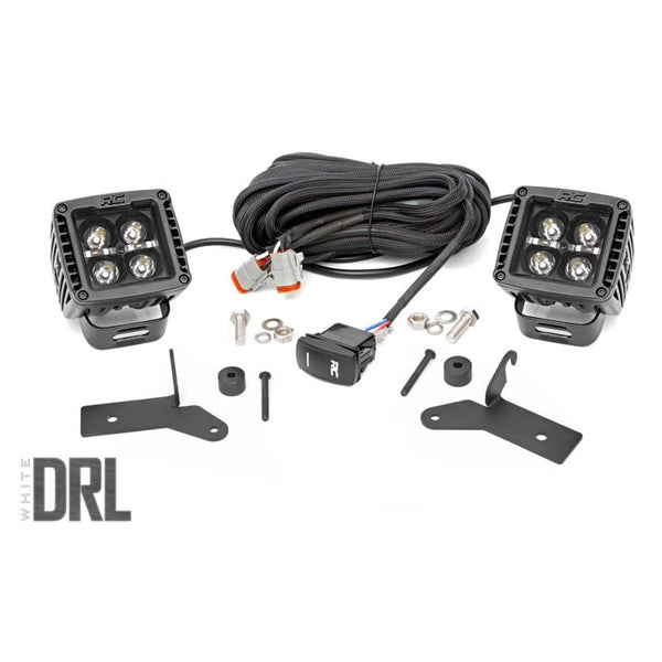 Luci a LED 2" quadrato bianco DRL Rough Country Black Series