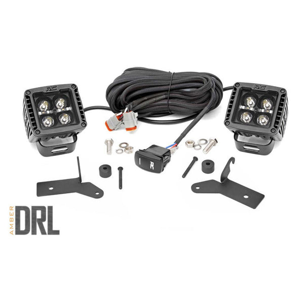 Luci a LED 2" quadrato ambra DRL Rough Country Black Series