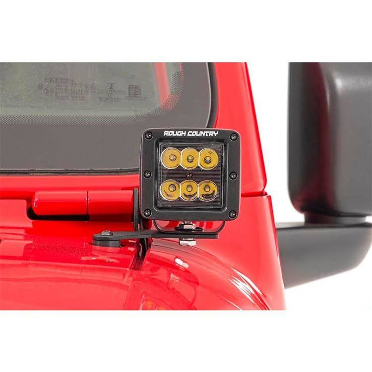 Luci a LED 2" quadrato ambra DRL Rough Country Black Series