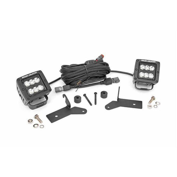 Luci a LED 2" quadrato Rough Country Black Series