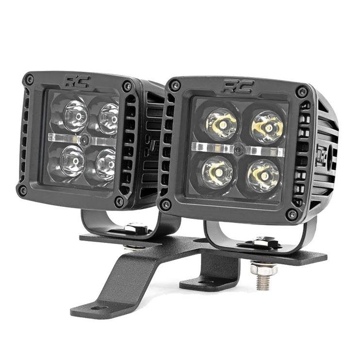 Luci a LED 2" quadrato bianco DRL Rough Country Black Series