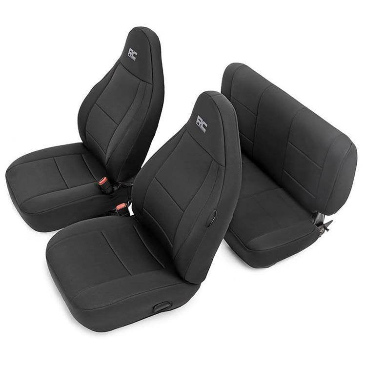 Seat cover set neoprene black Rough Country