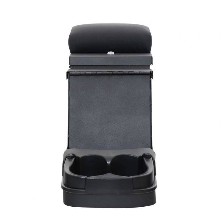 Console da pavimento stereo di sicurezza con supporto per radio, bracciolo Black Denim Smittybilt