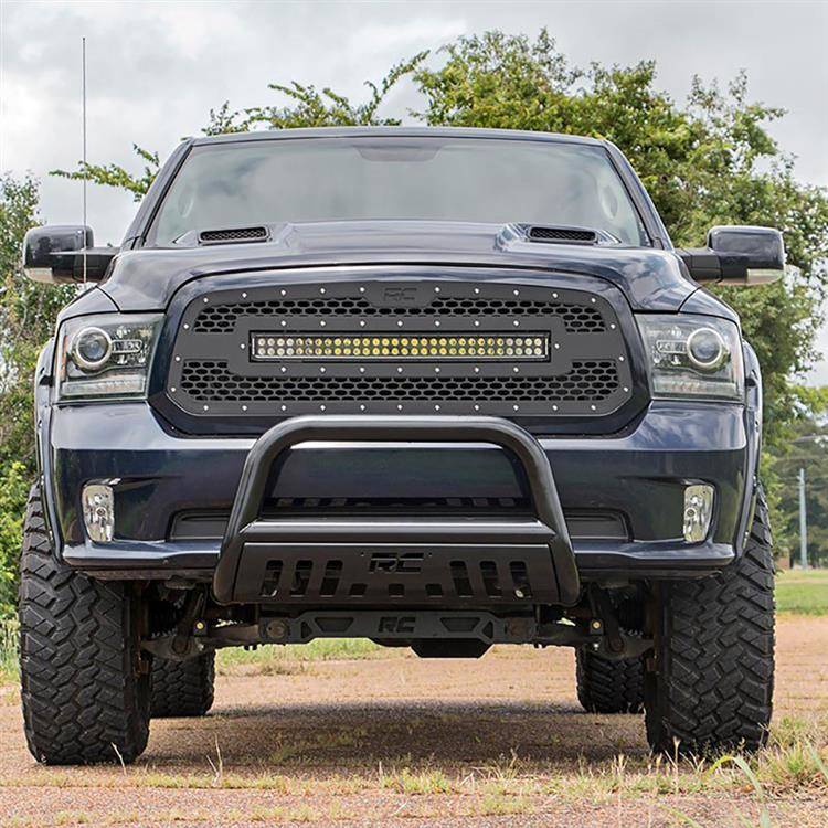 Mesh grille with 30" dual row LED light bar Black Series Rough Country