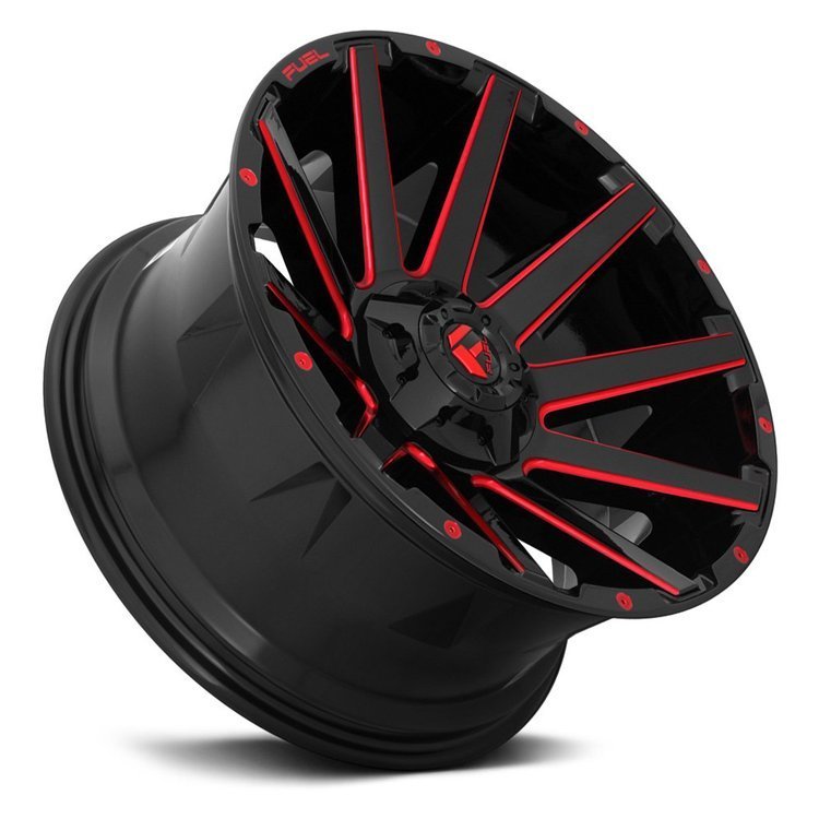 Alloy wheel D643 Contra Gloss Black/Red Tinted Clear Accents Fuel