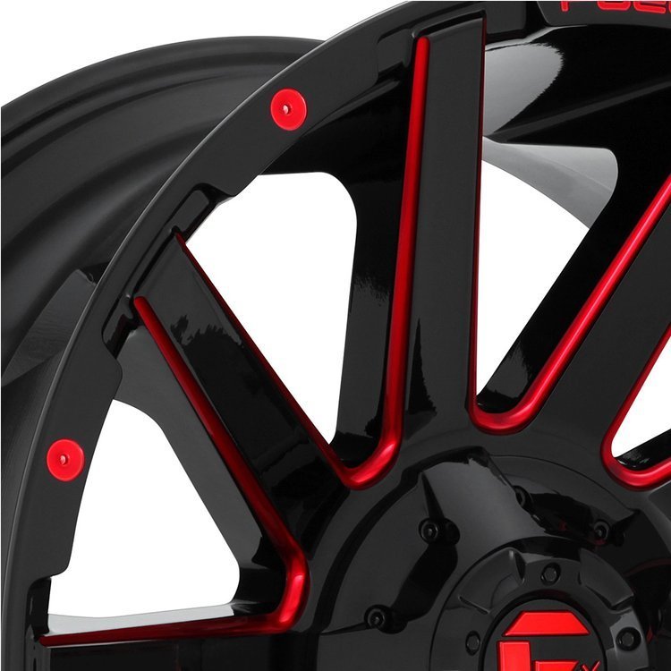 Cerchi in lega D643 Contra Gloss Black/Red Tinted Clear Accents Fuel