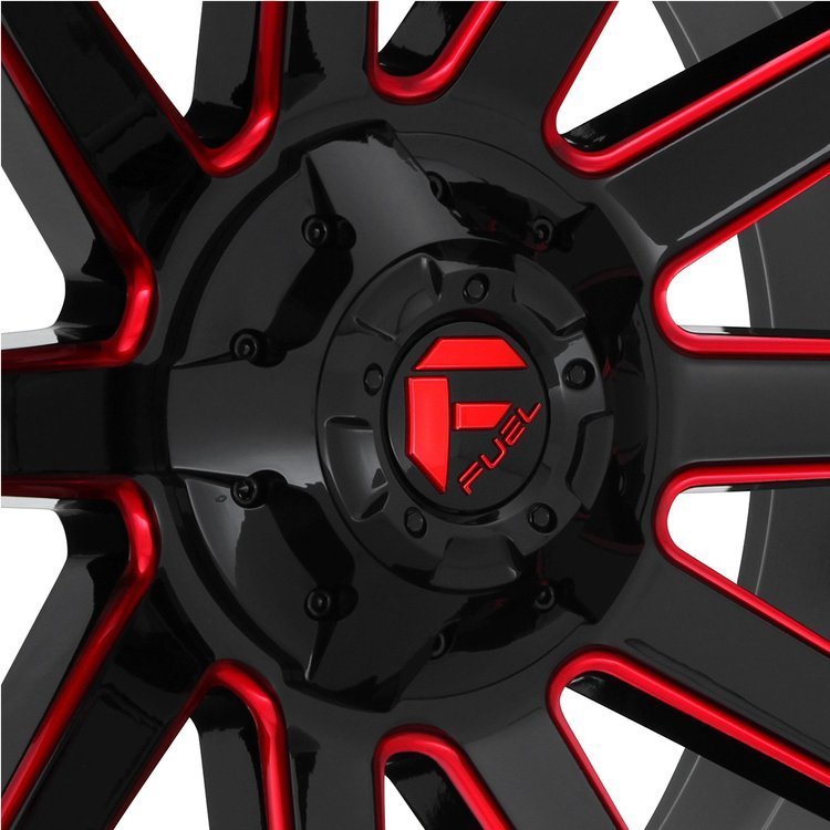 Alloy wheel D643 Contra Gloss Black/Red Tinted Clear Accents Fuel