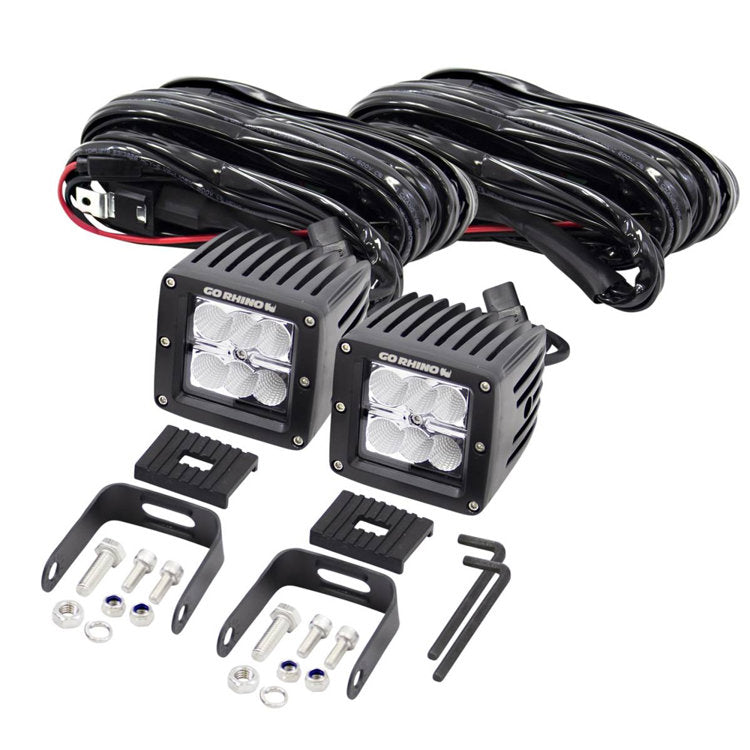 LED lights cube 3" for front bumper Surface BR5 Go Rhino