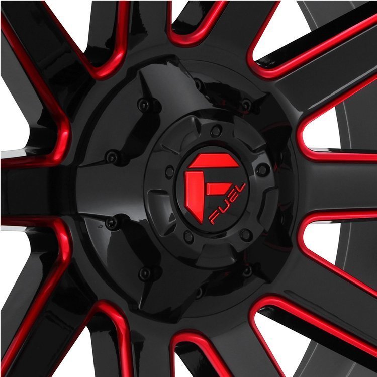 Alloy wheel D643 Contra Gloss Black/Red Tinted Clear Fuel