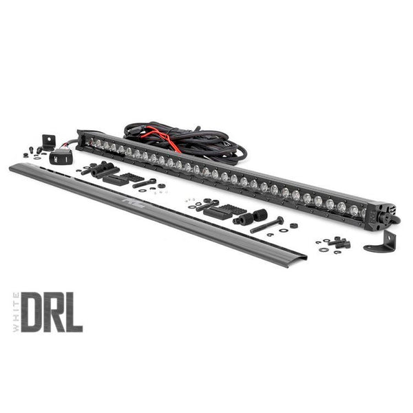 LED light bar 30" single row white DRL spot Rough Country Black Series