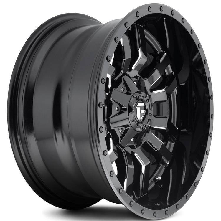 Alloy wheel D596 Sledge Matte Black/Gloss Black Lip Fuel