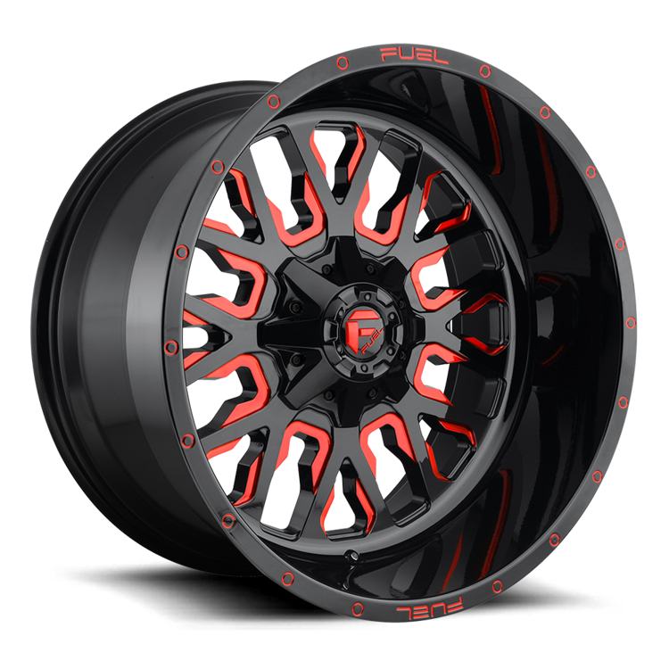 Cerchio in lega D612 Corsa Nero Lucido/Rosso Colorato Fuel Trasparente