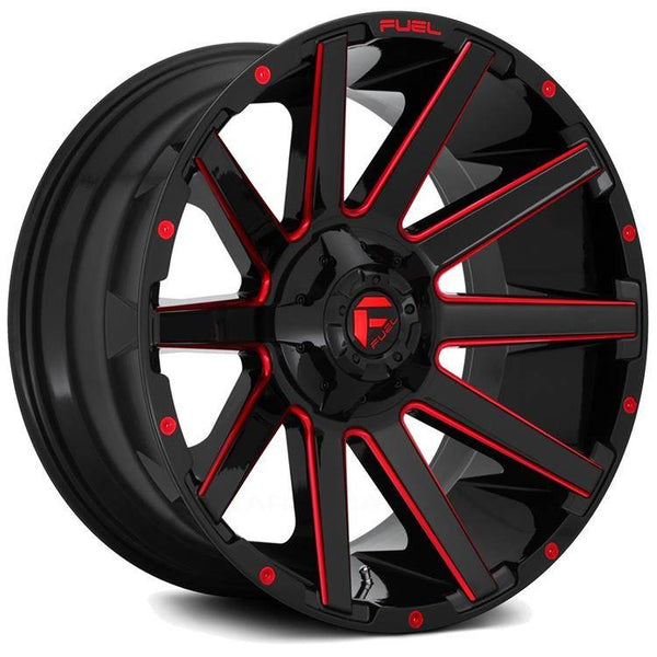 Alloy wheel D643 Contra Gloss Black/Red Tinted Clear Fuel