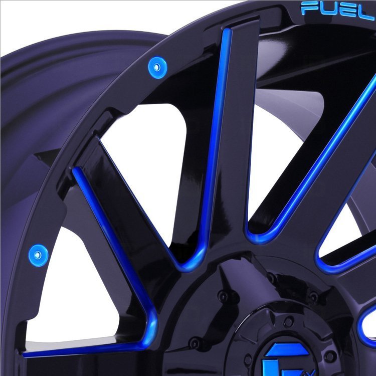 Alloy wheel D644 Contra Gloss Black/Blue Tinted Clear Fuel