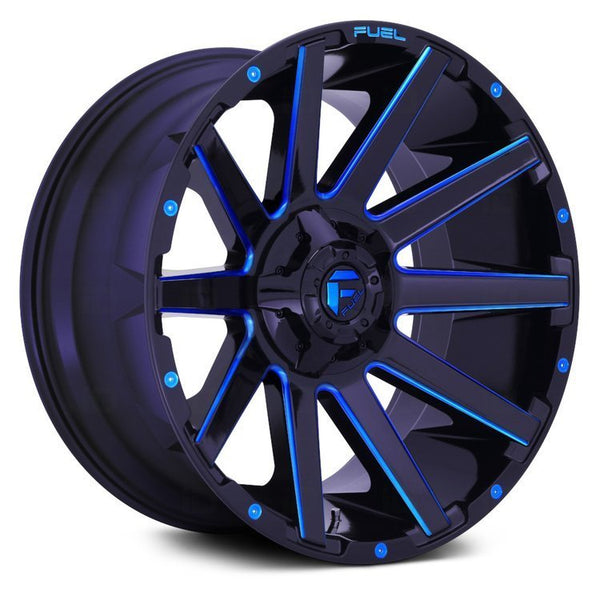 Alloy wheel D644 Contra Gloss Black/Blue Tinted Clear Fuel