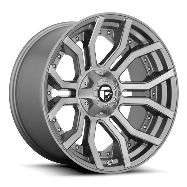 Cerchi in lega D713 Rage Brushed Gun Metal/Fuel trasparente colorato