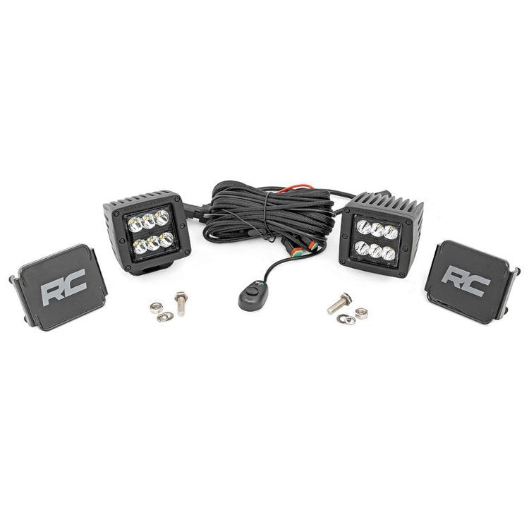 Kit LED 2" per parabrezza inferiore Flood Beam Rough Country Black Series