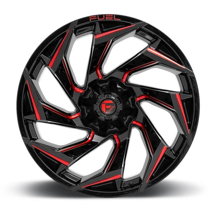 Alloy wheel D755 Reaction Gloss Black/Red Tint Fuel