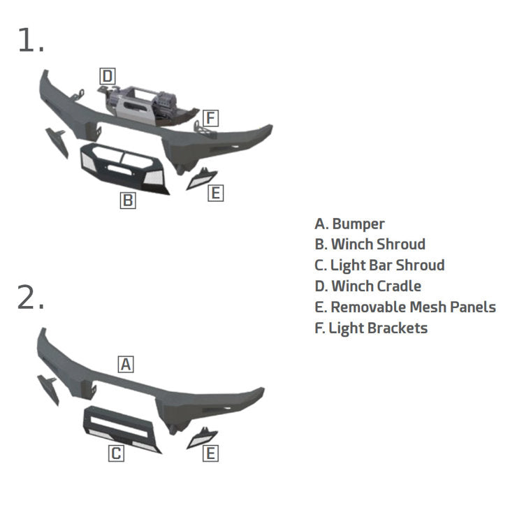 Paraurti anteriore modulare Smittybilt M1A2