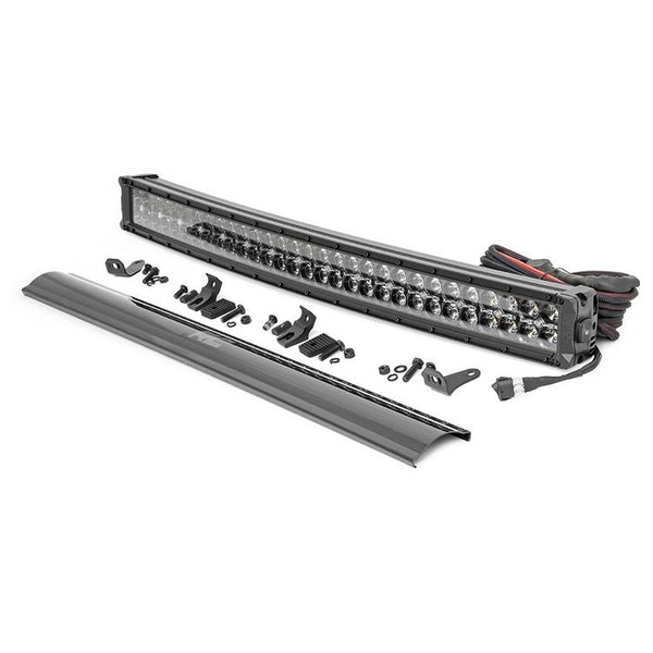 LED light bar 30" dual row curved white DRL spot/flood Rough Country Black Series
