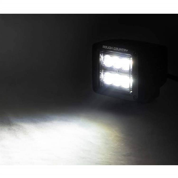 Square Cree LED lights 2" Spot Beam kit Rough Country Black Series